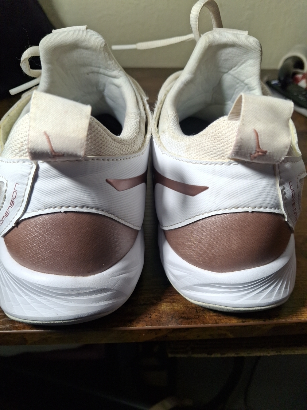 Mizuno Volleyball Shoes in White and Rose Gold - Picture 6 of 10